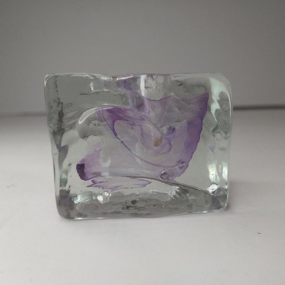 Kerry Glass Ireland Swirled Glass Candle Stick Holder (tapered Candle) 2”x2x1” - Picture 2 of 7